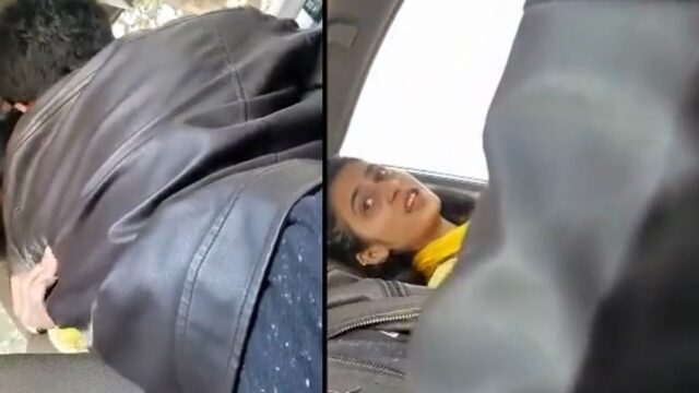 College Couple Foreplay and Blowjob in Vehicle