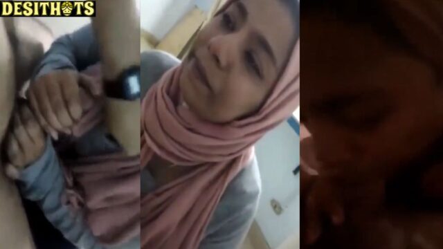 Hijabi Girl Gives Deep Pakistani Blowjob to Lover