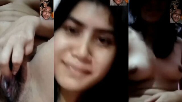 Sexy chubby girl nude on video call to her boyfriend