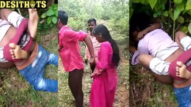 Village Gang Catches Hidden Lovers in Jungle and Gangbangs Them
