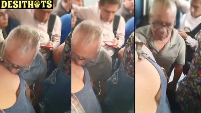 Old Man Sucking Boobs in Public Metro MMS